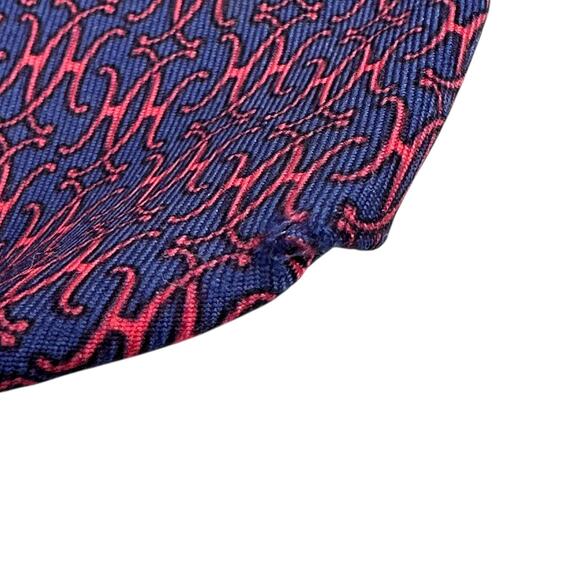 Hermes Paris Neck Tie Men's Blue Red Interlocking H Buckle Logo 3.5” X 57” - Picture 7 of 7